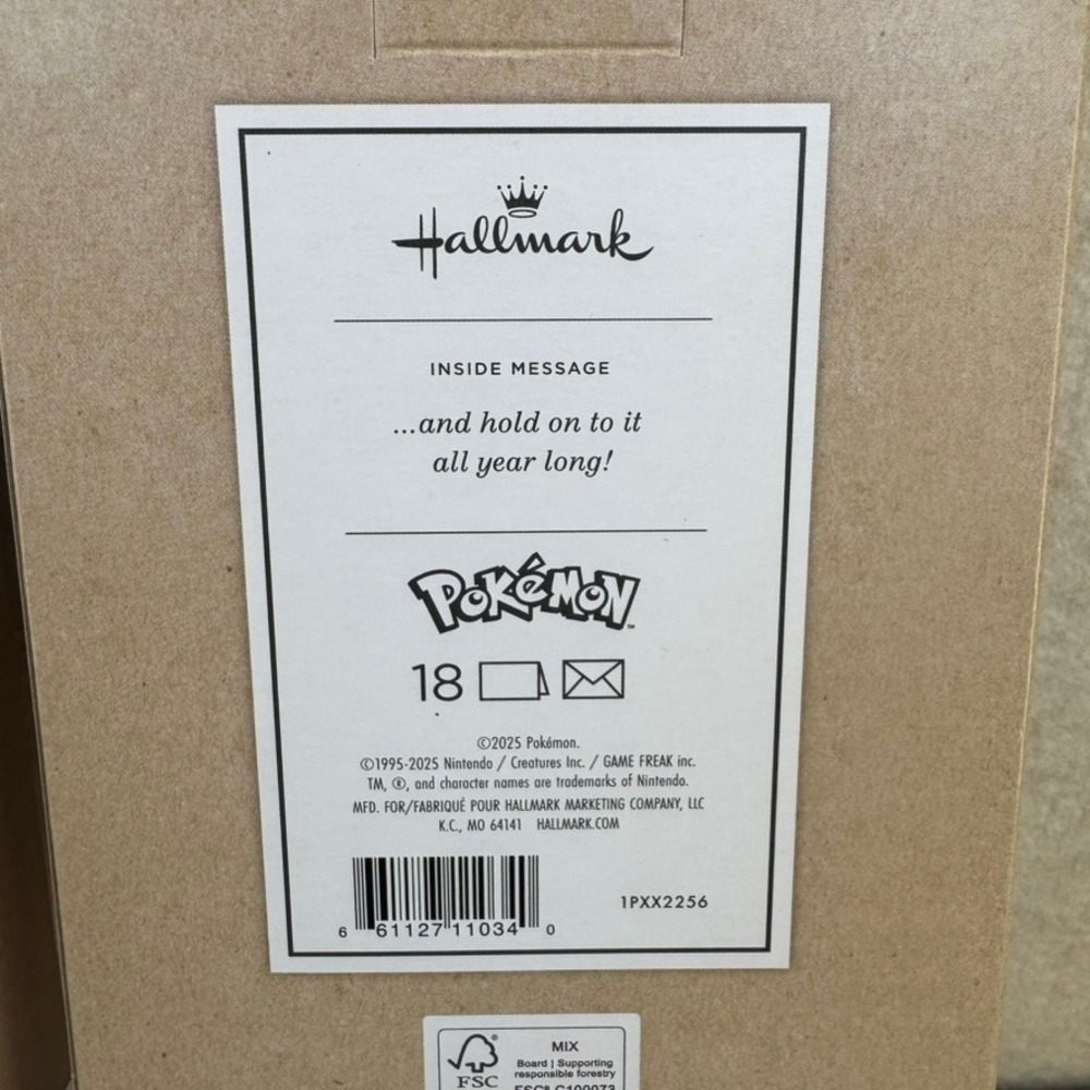 Pokemon Christmas Holiday 18 Cards with Envelopes 2 boxes Pikachu Eevee - Picture 3 of 4